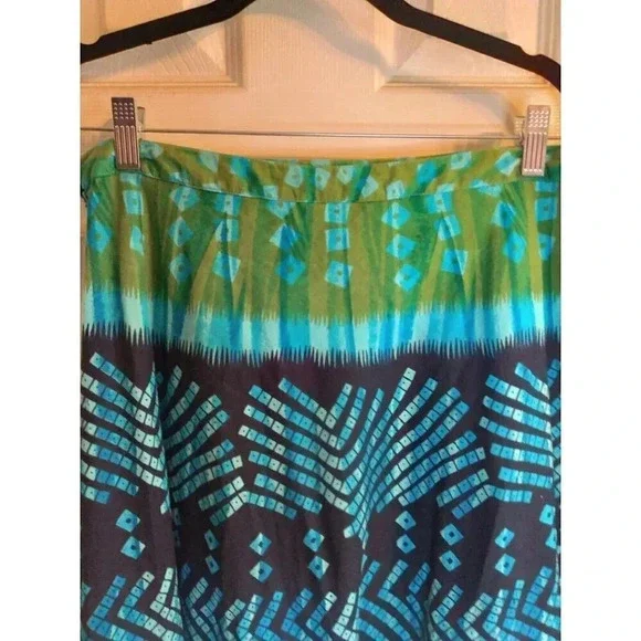 Mirasol Skirt Maxi Blue Green Rhinestones Sz M Waist 30 Length 37 - Picture 5 of 8